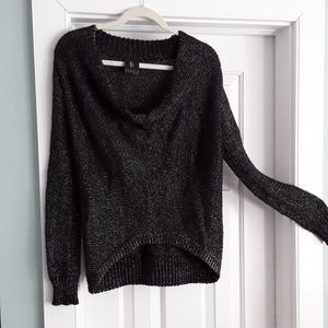 Black and silver pullover sweater